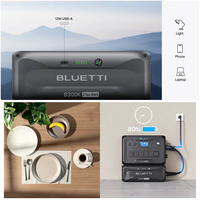 Bluetti B300K Expansion Battery & USB Power Station (12VDC/2765WH)