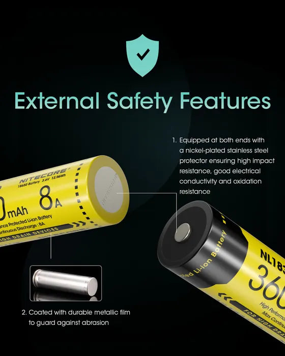 Nitecore LI-ION Rechargeable 18650 Battery (3600MAH 3.6V)