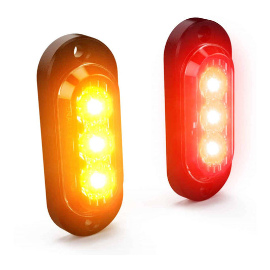 Denali T3 Rear Turn Signal / Brake Light Pods Red/Amber - Pair