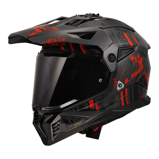 LS2 MX702 Pioneer II Crazy - Black / Grey / Red 06