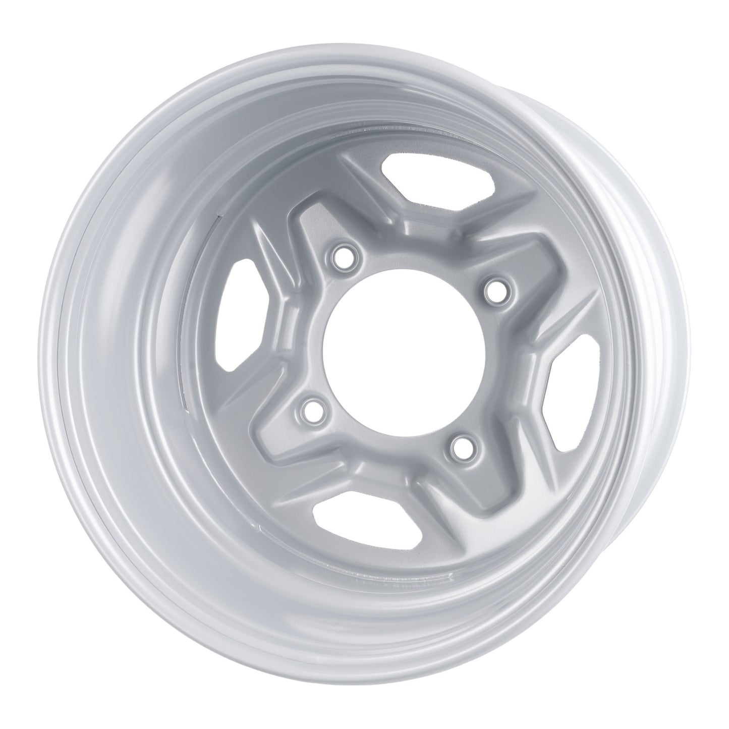 Whites ATV/UTV Steel Rim 14x8 Polaris Rear 4/156 +63.5 - Silver