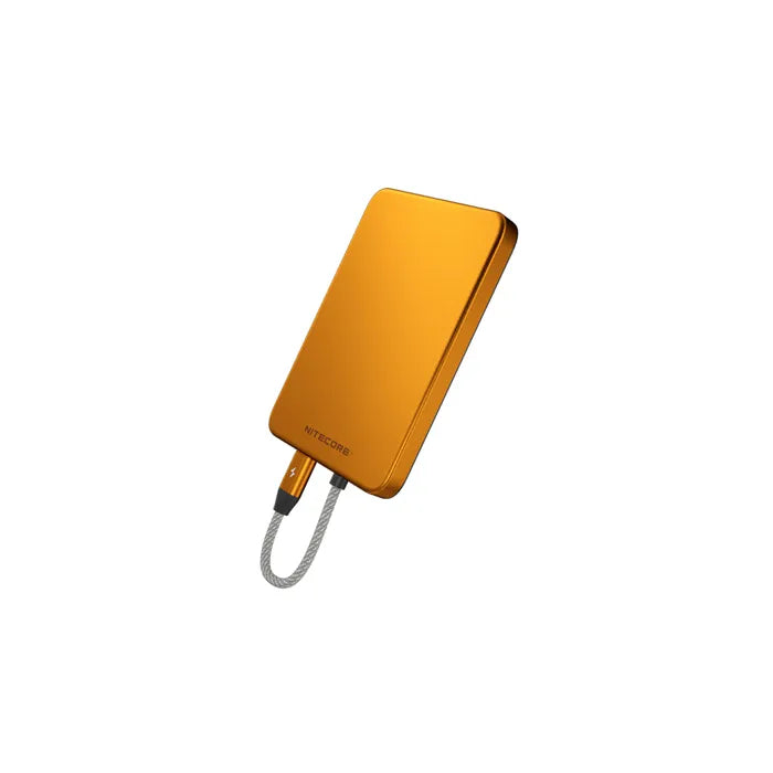 Nitecore (5,000MAH) Magnetic Ultra Thin Power Alloy Bank Built-In USB C Orange