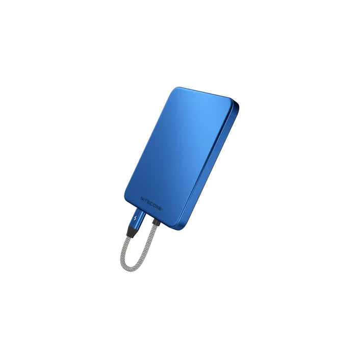 Nitecore (5,000MAH) Magnetic Ultra Thin Power Bank Built-In USB C Cobalt Blue