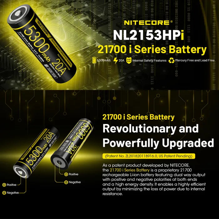 Nitecore LI-ION Rechargeable 21700 Battery (5300MAH 3.6V)
