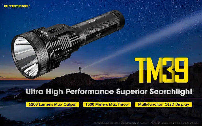 Nitecore TM39 (5200 Lumen) Long Throw Rechargeable Torch + Adaptor