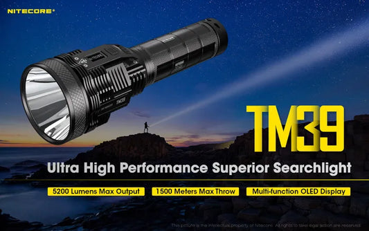 Nitecore TM39 (5200 Lumen) Long Throw Rechargeable Torch + Adaptor