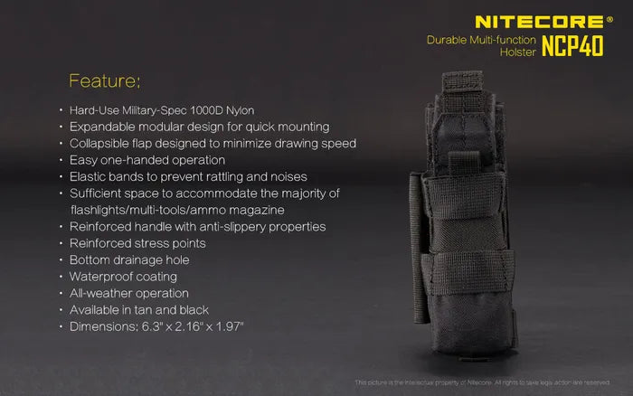 Nitecore Holster For Tactical Torch MH27 / MH27UV