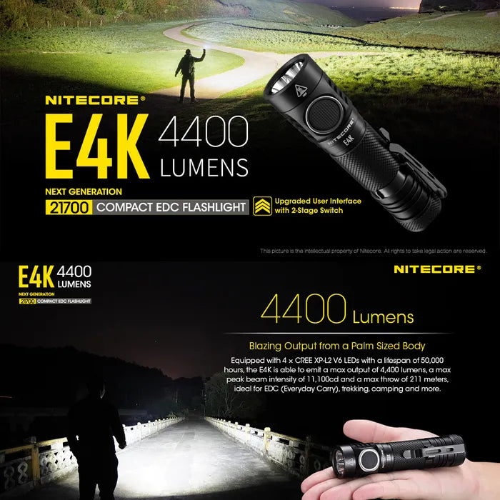 Nitecore E4K (4400 Lumen) EDC Torch