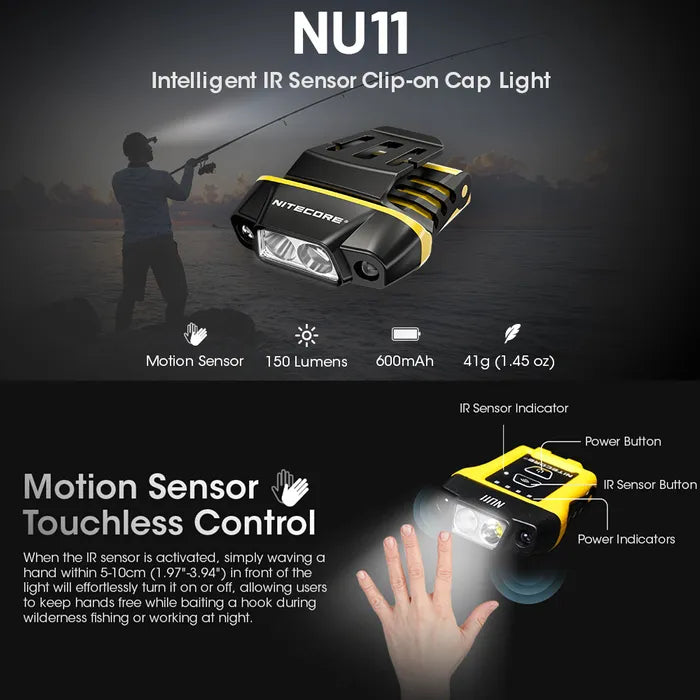 Nitecore (150 Lumen) Intelligent IR Sensor Clip-On Cap Light