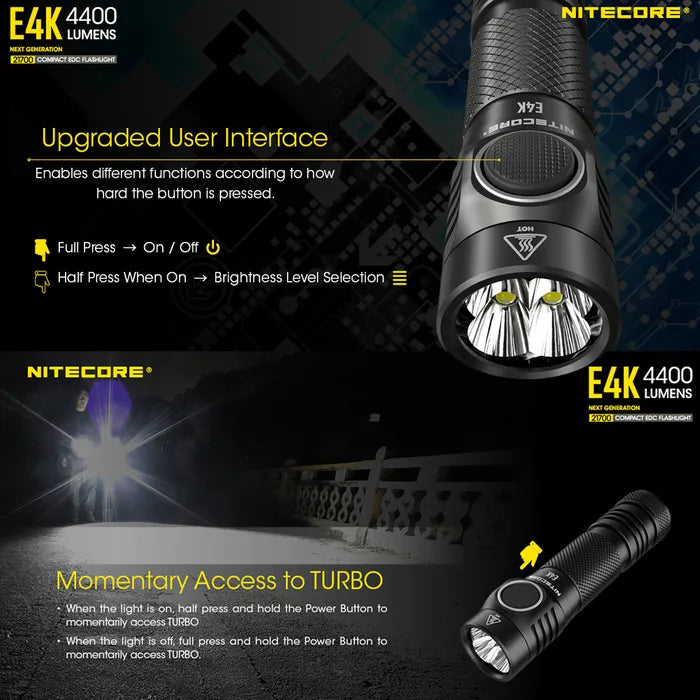 Nitecore E4K (4400 Lumen) EDC Torch