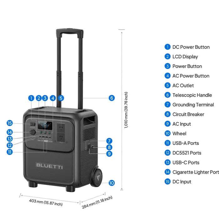 Bluetti Elite 320 Portable Power Station (1800W/3200WH)