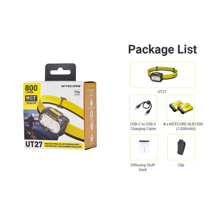 Nitecore (800 Lumen) USB Rechargeable LED Headlamp Torch White