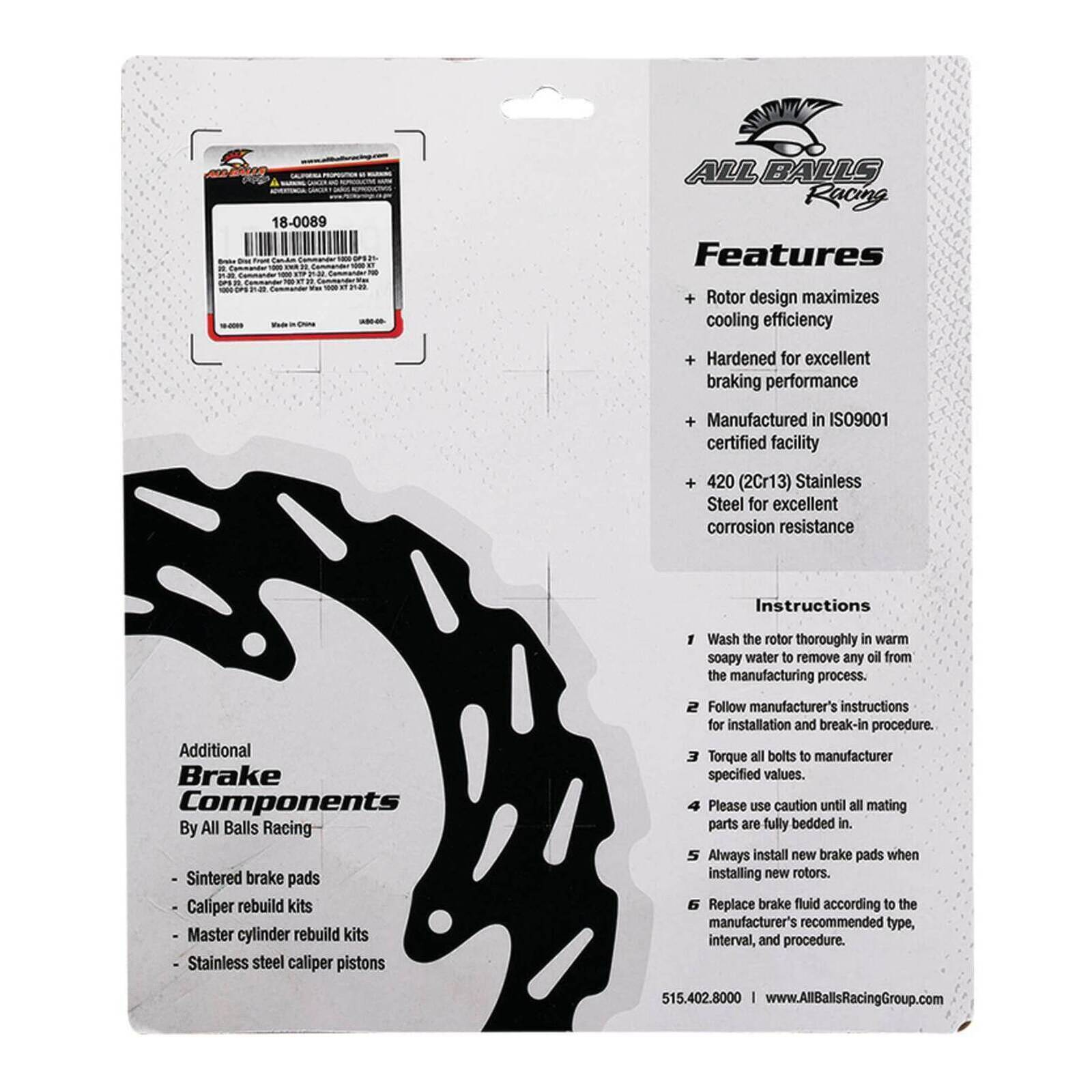 Brake Disc Front / Rear – 18-0089