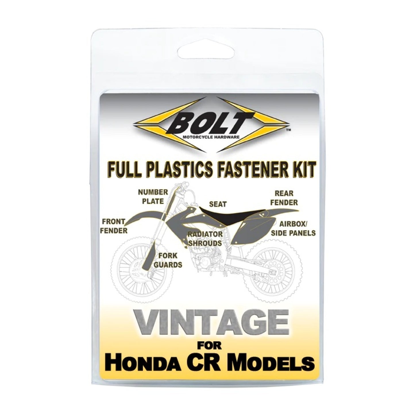 Bolt Body Work Fastener Kit Honda CR125 '85-'90 CR250/500 '85-'89