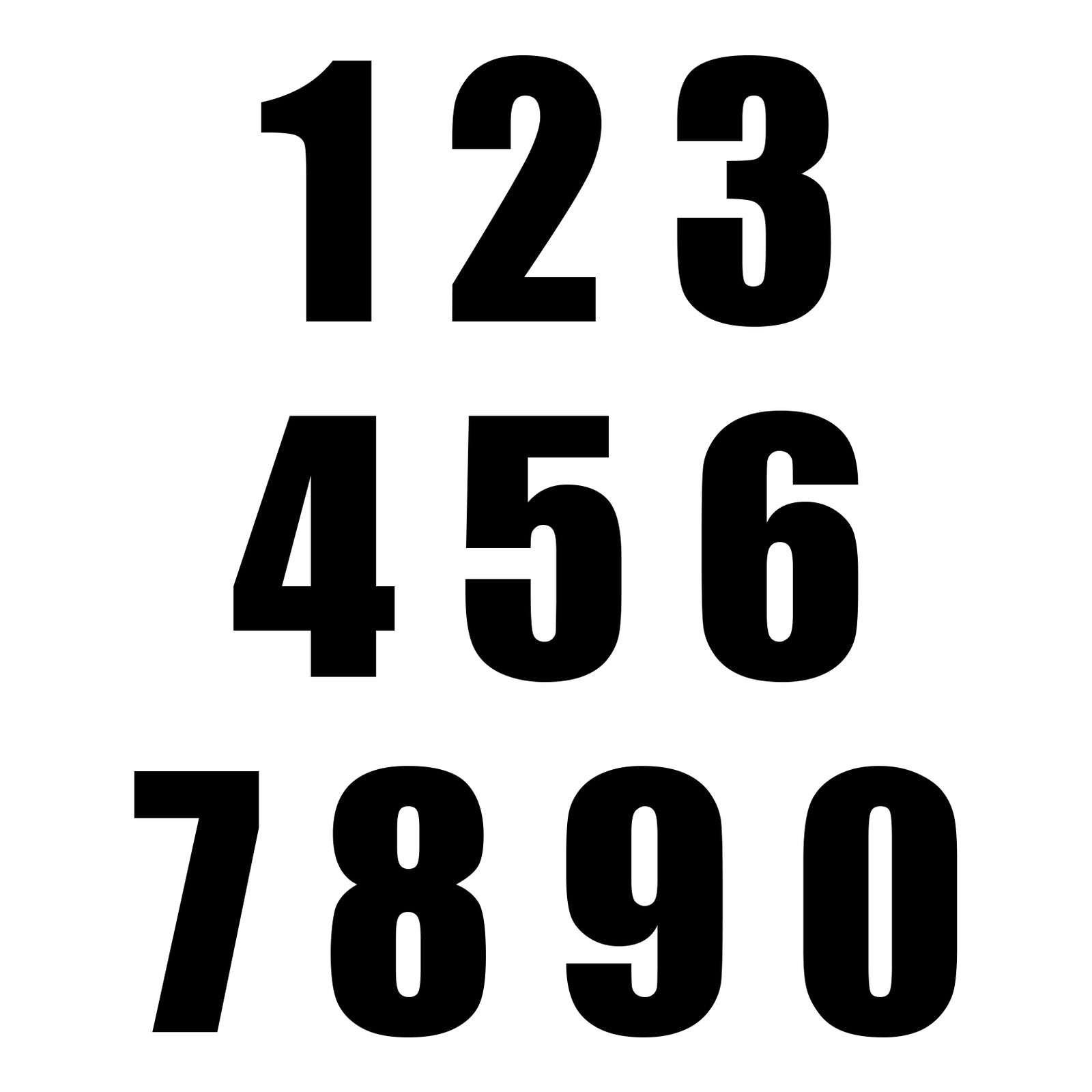 Whites Race Number - Black #5 (10 Pack)