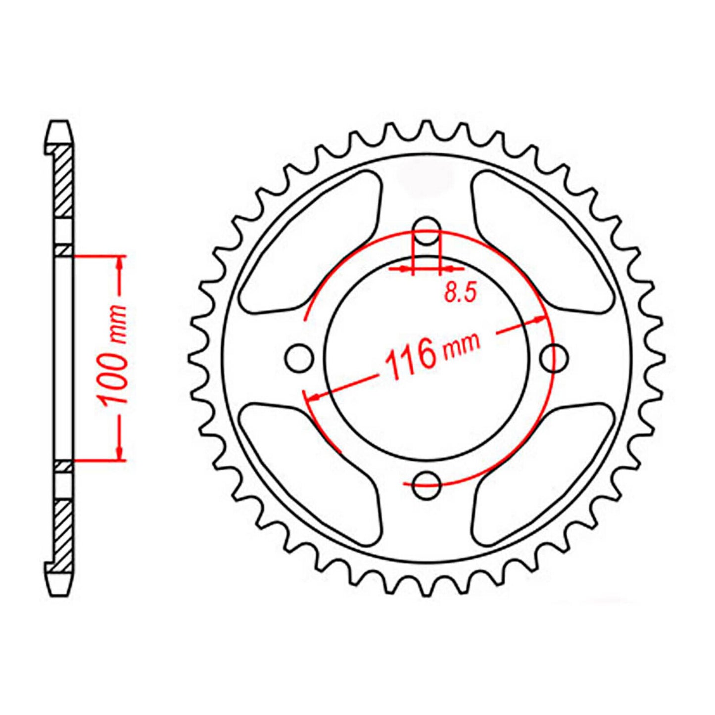Sprocket Kit Kawasaki KLX140 Big Wheel - 428H 13/51