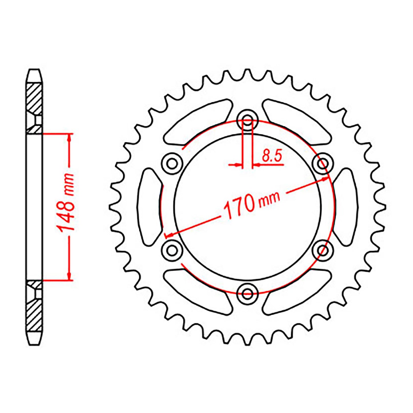 SPKT REAR OE STEEL 828 41T #520