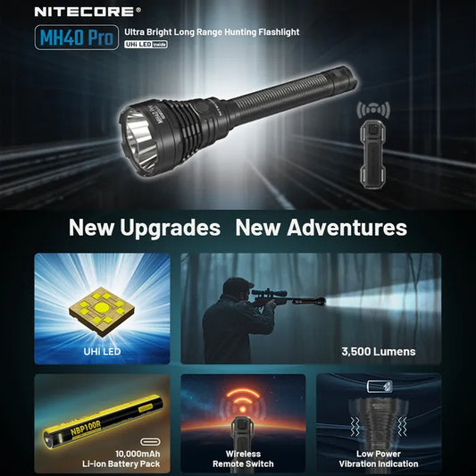Nitecore MH40 PRO 3500 Lumen UHI Bright Long Range Hunting Torch