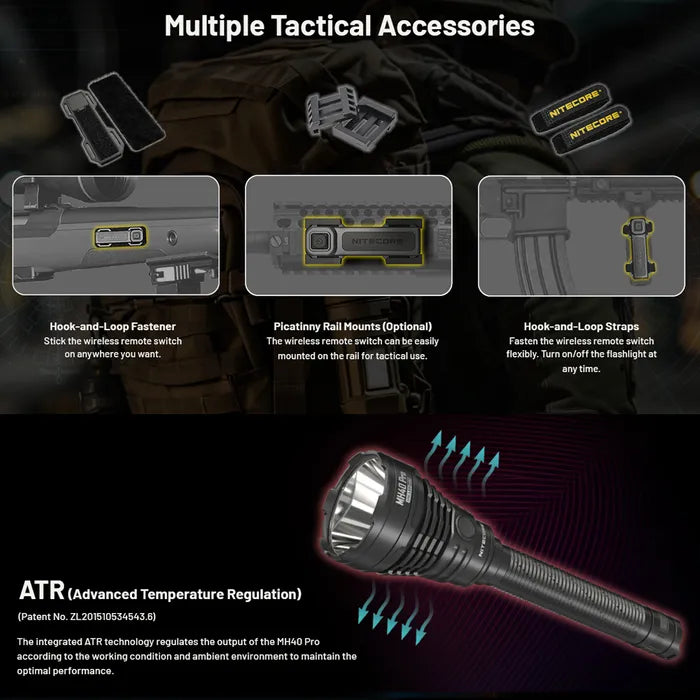 Nitecore MH40 PRO 3500 Lumen UHI Bright Long Range Hunting Torch